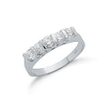 Silver Fancy Cz Half Eternity Ring