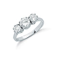 Silver Claw Set Cz Trilogy Ring