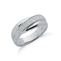 Silver Pave Set Cz Cross Over Ring