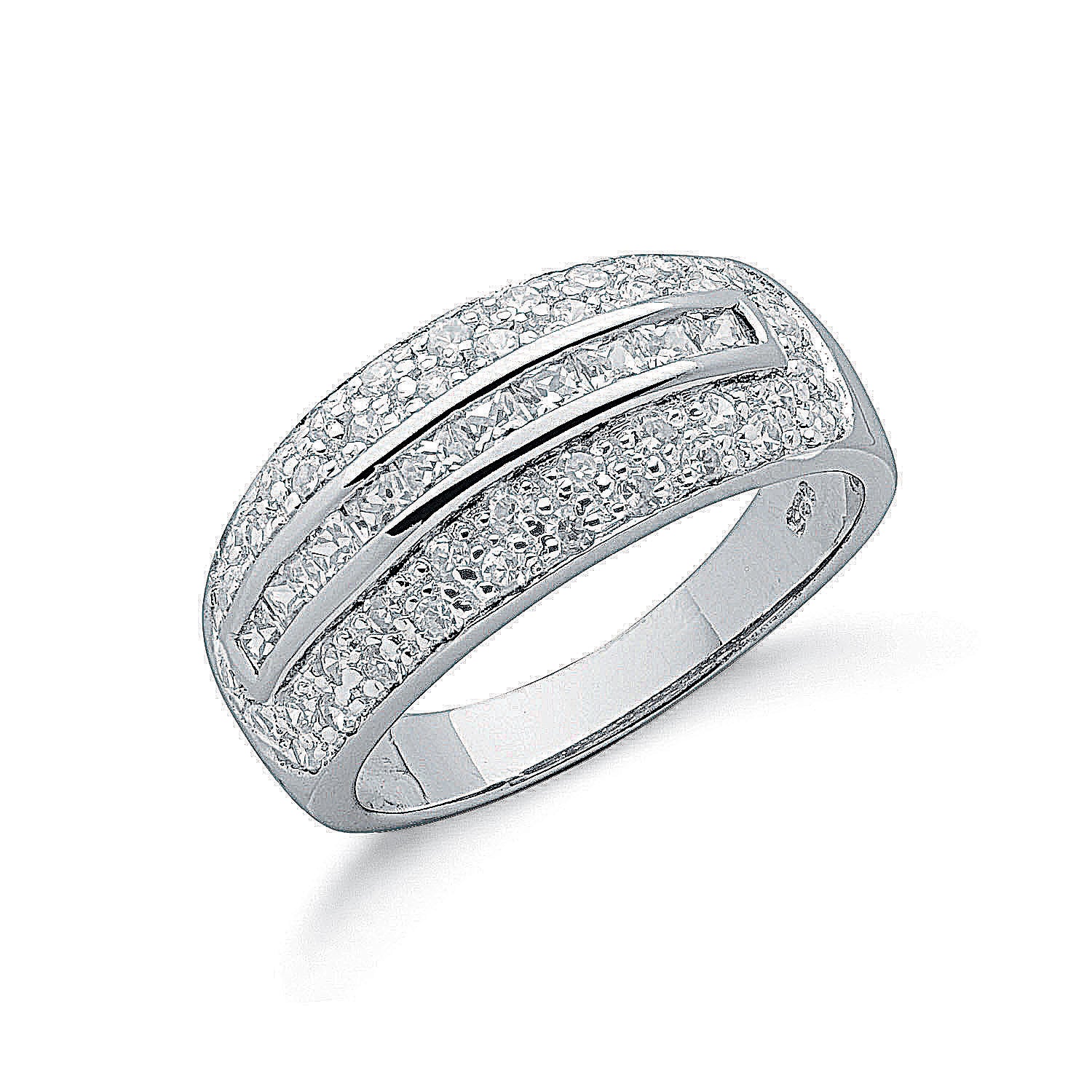 Silver Fancy Cz Bombay Ring