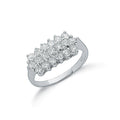 Silver Claw Set Cz Cluster Ring