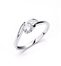Silver Claw Set Cz Solitaire Ring