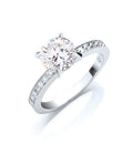Silver Claw Set Cz Solitaire Ring