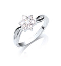 Silver Cz Cluster Ring