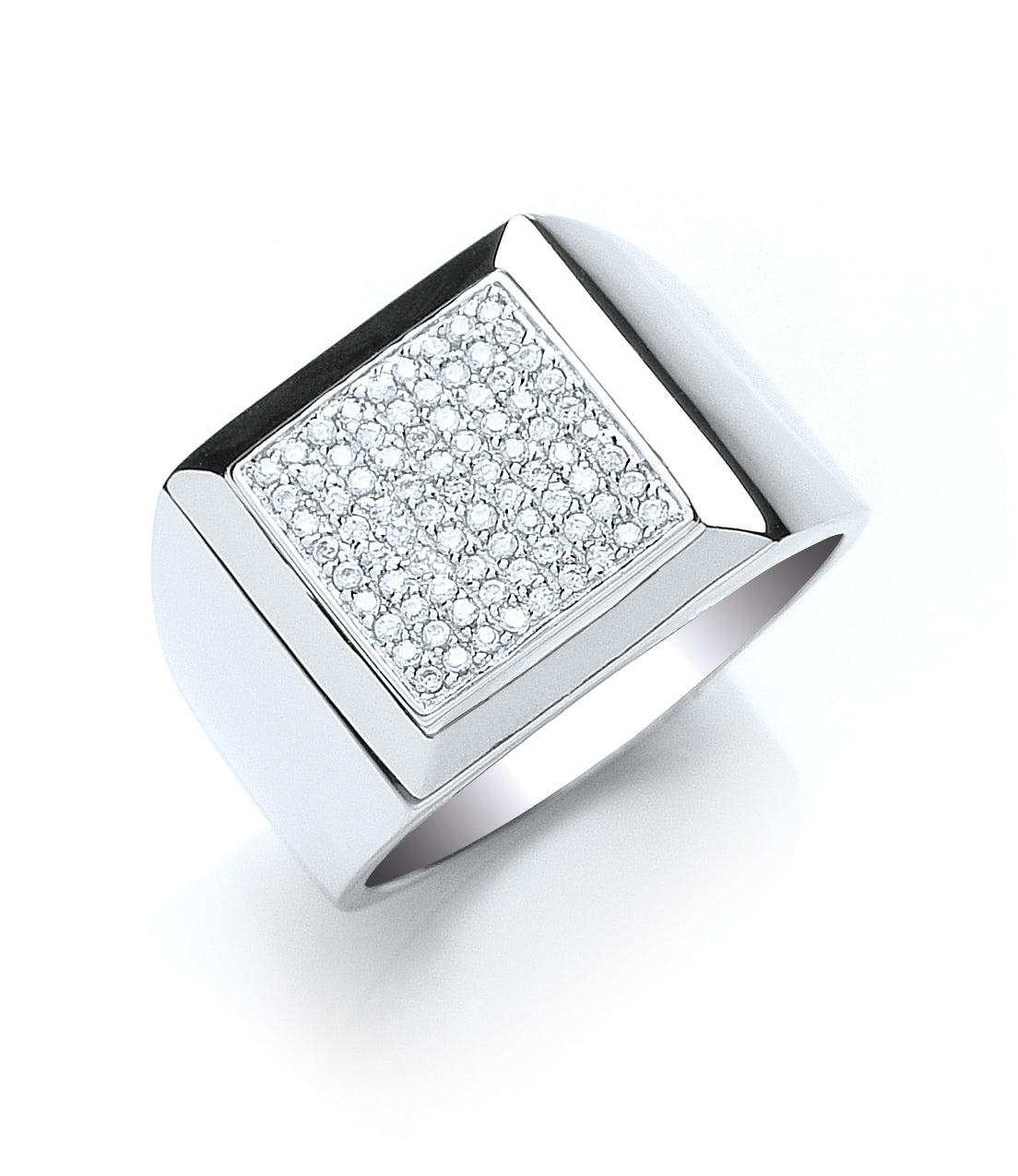 Silver Gents Cz Ring