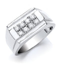Silver Gents Cz Ring