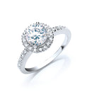 Silver Claw Set Cz Solitaire Ring