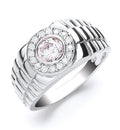 Silver Gents Cz Ring