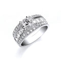 Silver Rd S/S with Princess & Rd Cz on Shld Ring