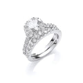 Silver Bridal Set Cz Rings