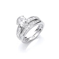 Silver Bridal Set, Pear Cz Centre Rings