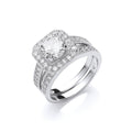 Silver Bridal Set Cz Rings