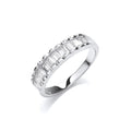 Silver 10 Baguettes Cz Half ET Ring
