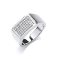 Silver Micro-Pave Cz Gents Ring