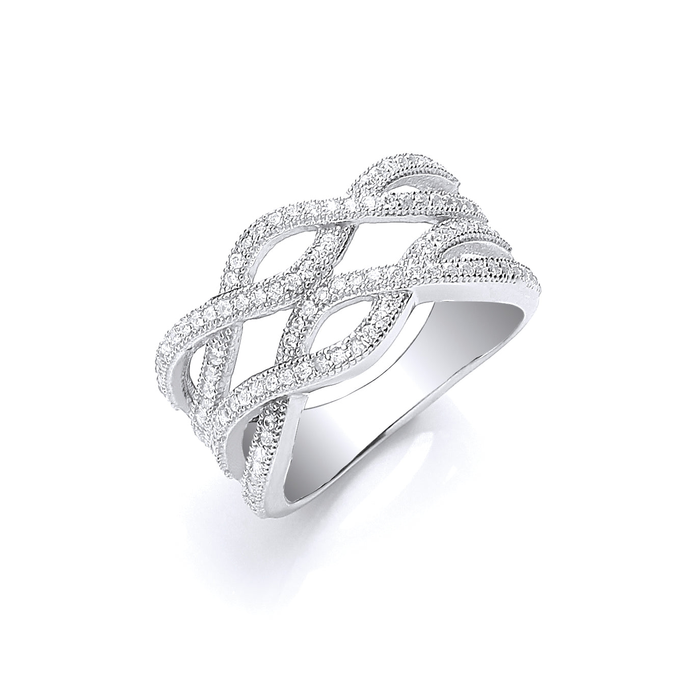Silver Fancy CZ Ring