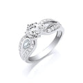 Silver S/S with Cz on Shoulders Ring