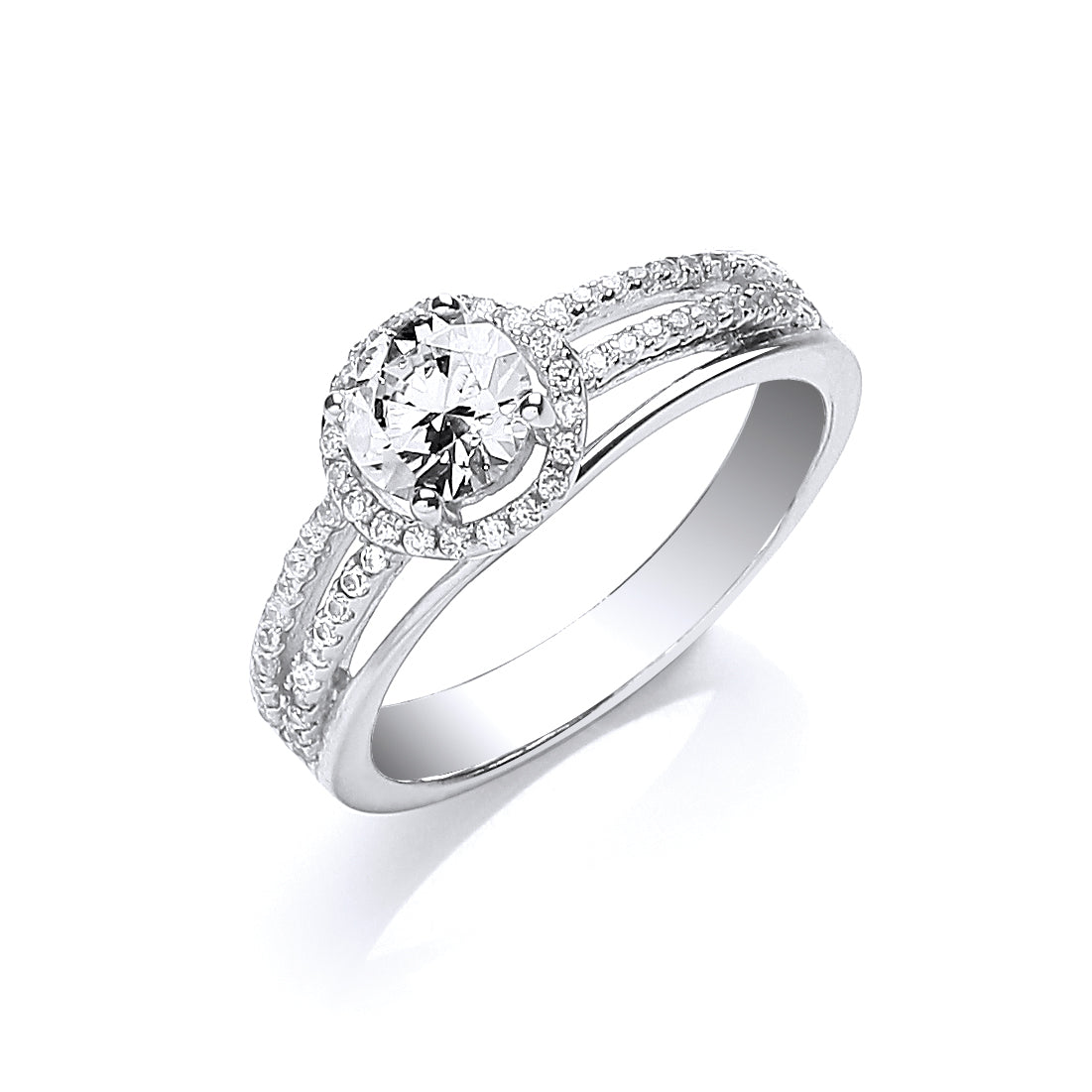 Silver S/S with Cz on Shoulders Ring