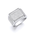 Silver Micro Pave' Cz Gents Ring