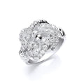 Silver Cz Knot Gents Ring