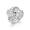 Silver Cz Knot Gents Ring