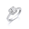 Silver Square Cz Ring