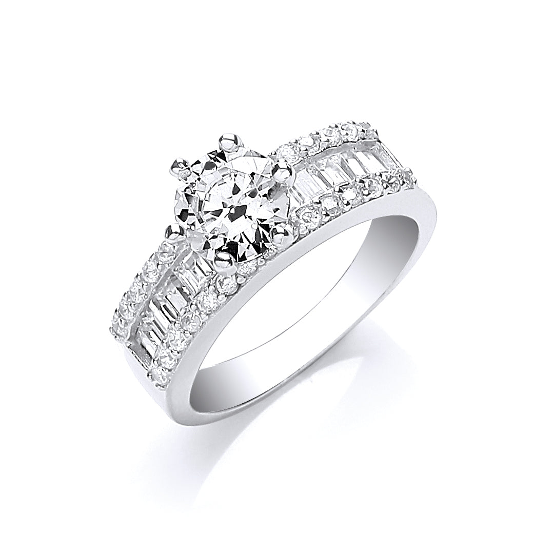 Silver Half ET with Cz in the Centre Ring
