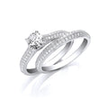 Silver Bridal Half ET with Cz in the Centre Rings