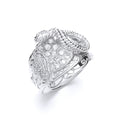 Silver Gents Cz Saddle Ring