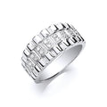 Silver Gents Cz Ring