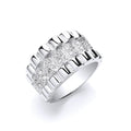 Silver Gents Cz Ring