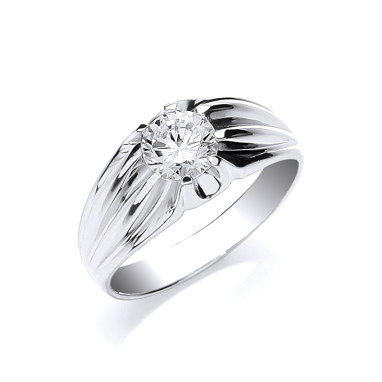 Silver Gents S/S Cz Ring