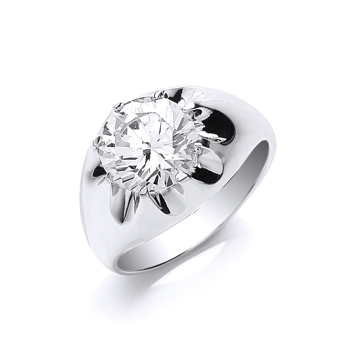 Silver Gents S/S Cz Ring