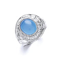Silver Gents Blue Stone College Ring