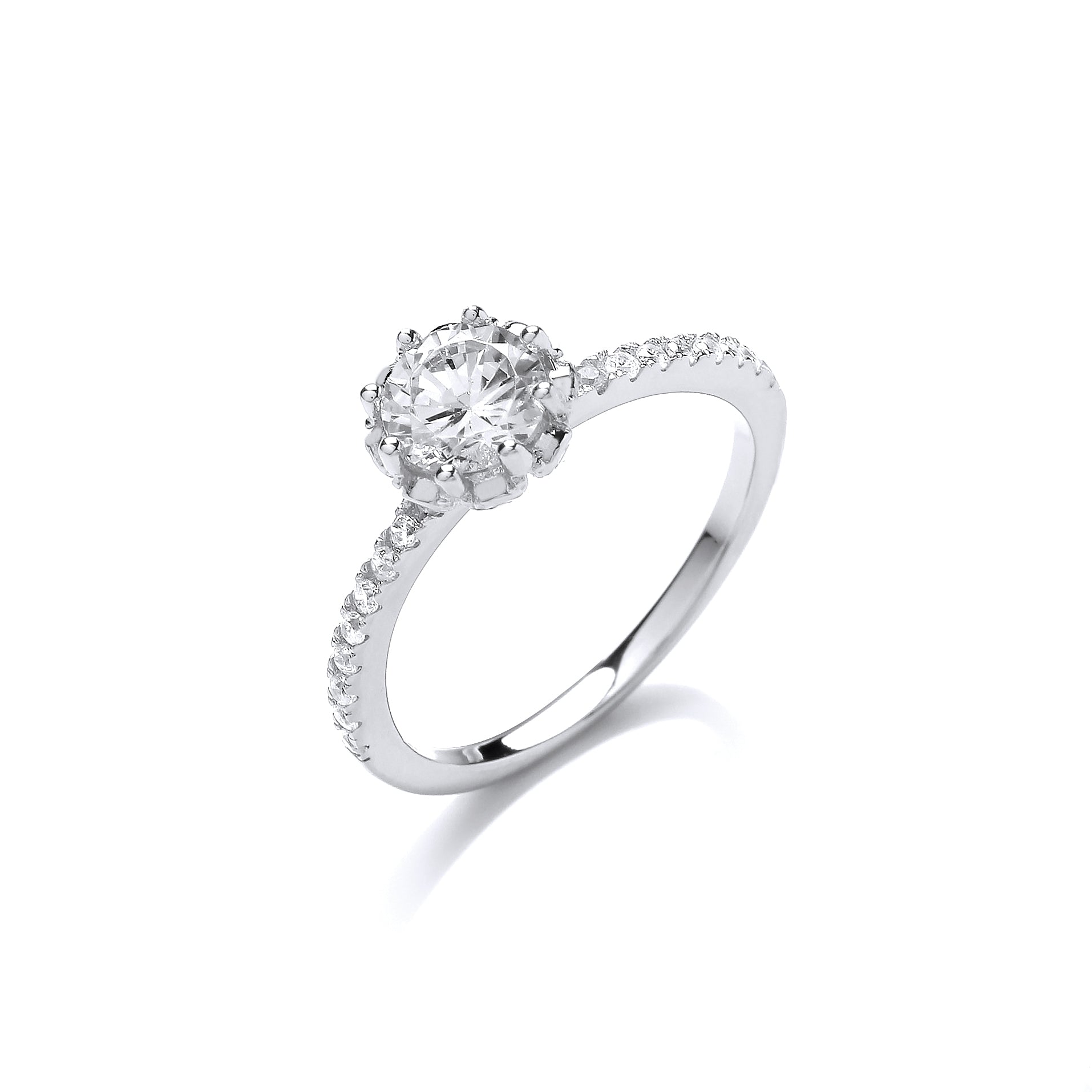 Silver Solitare Cz Ring