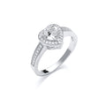 Silver Cz Heart Ring