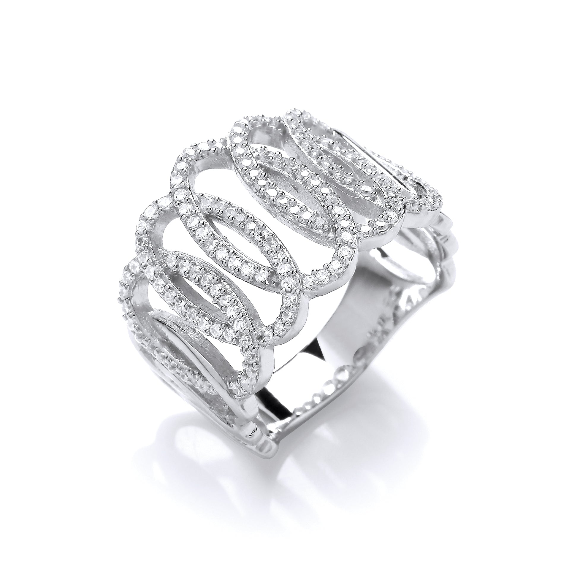 Silver Fancy Cz Ring