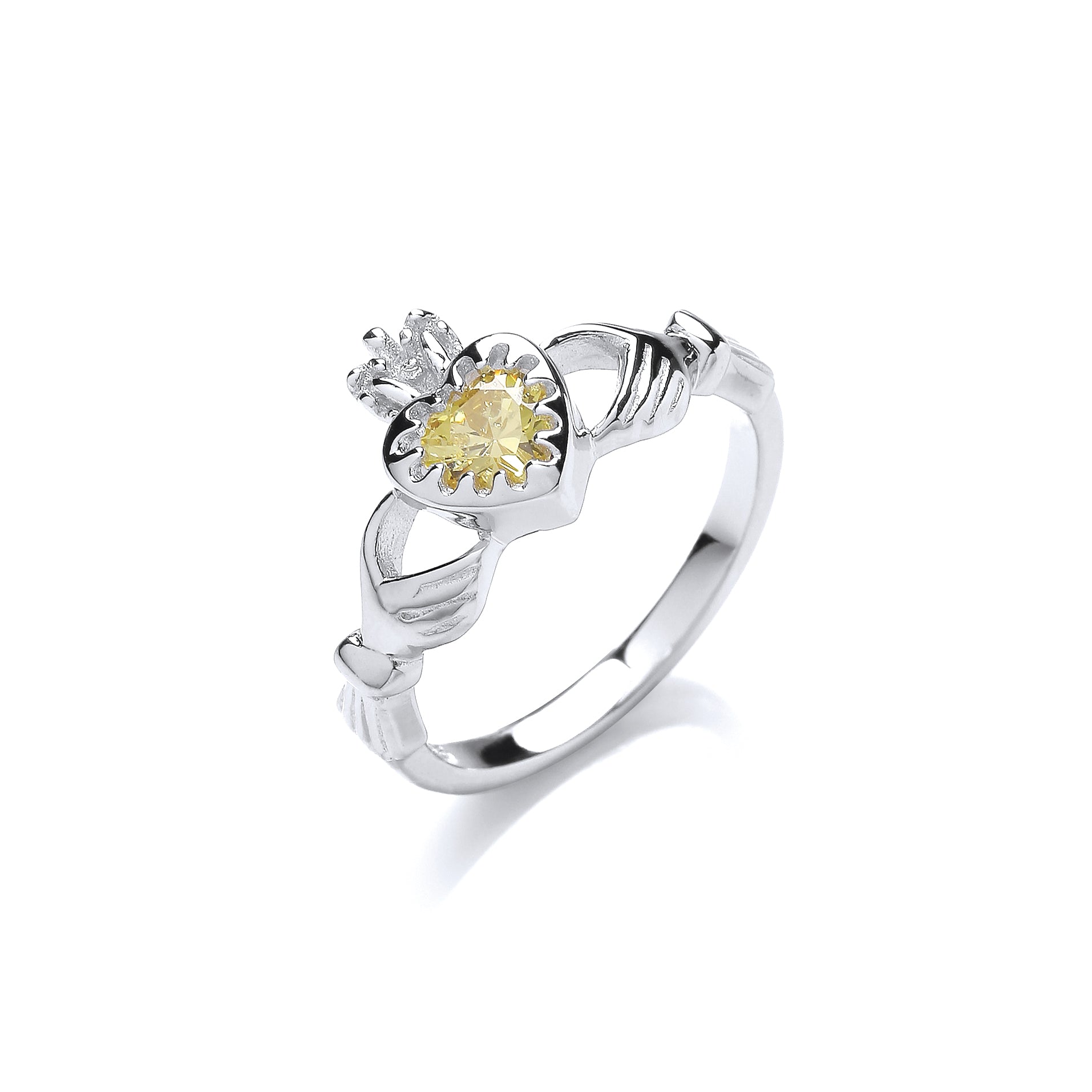 Silver Cz Claddagh Ring