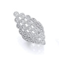 Silver Long Diamond Shape Design Cz Ring