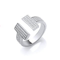Silver T-Bar Cz Ring