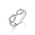 Silver Cz Infinity Symbol Ring