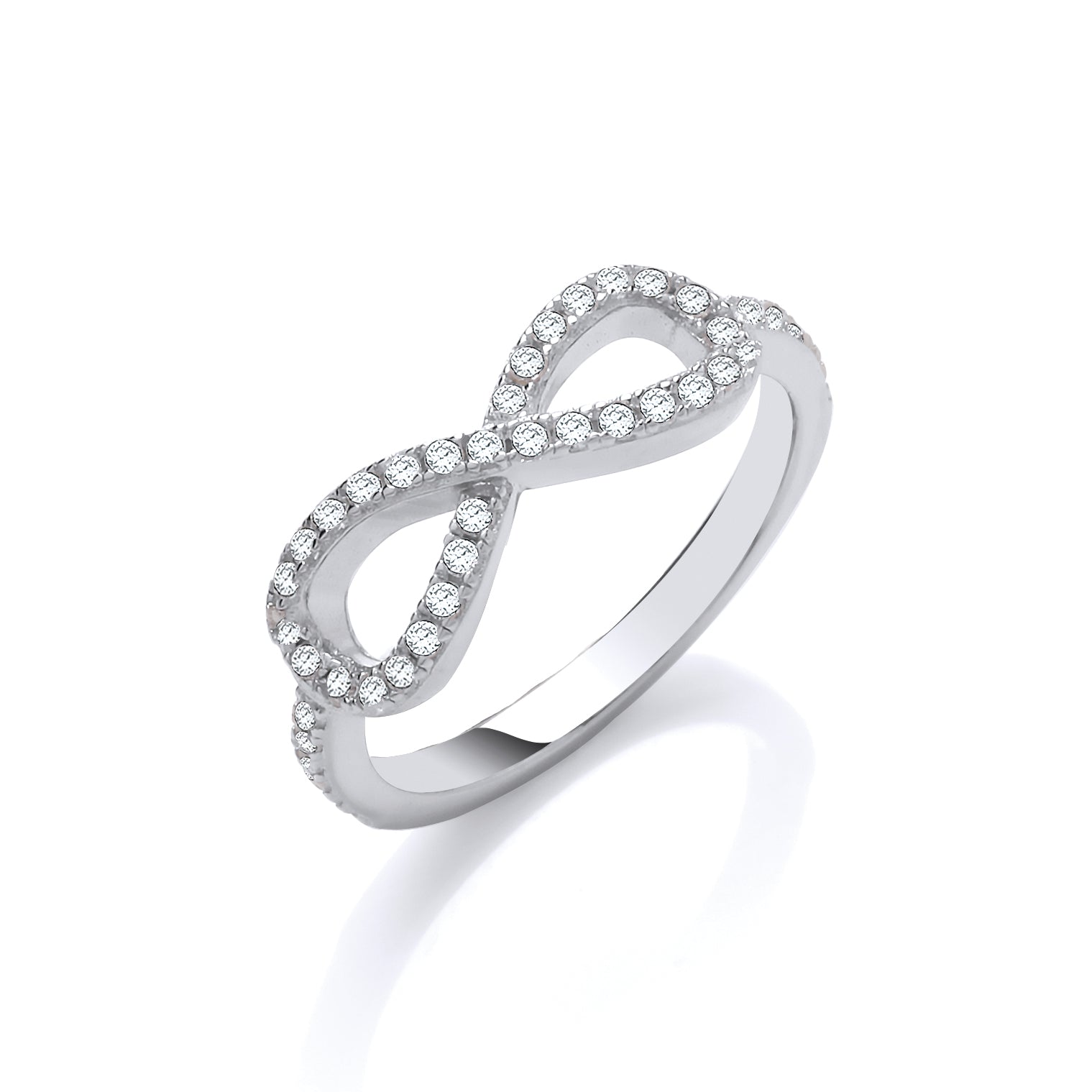 Silver Cz Infinity Symbol Ring