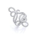Silver Fancy Cz Long Top Ring