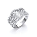 Silver Fancy Wavy Cz Ring