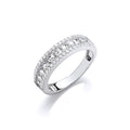 Silver Princess Cut & Round CZs Half ET Ring
