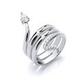 Silver Snake CZ Ring