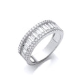 Silver Half ET Baguettes & Round CZ Ring