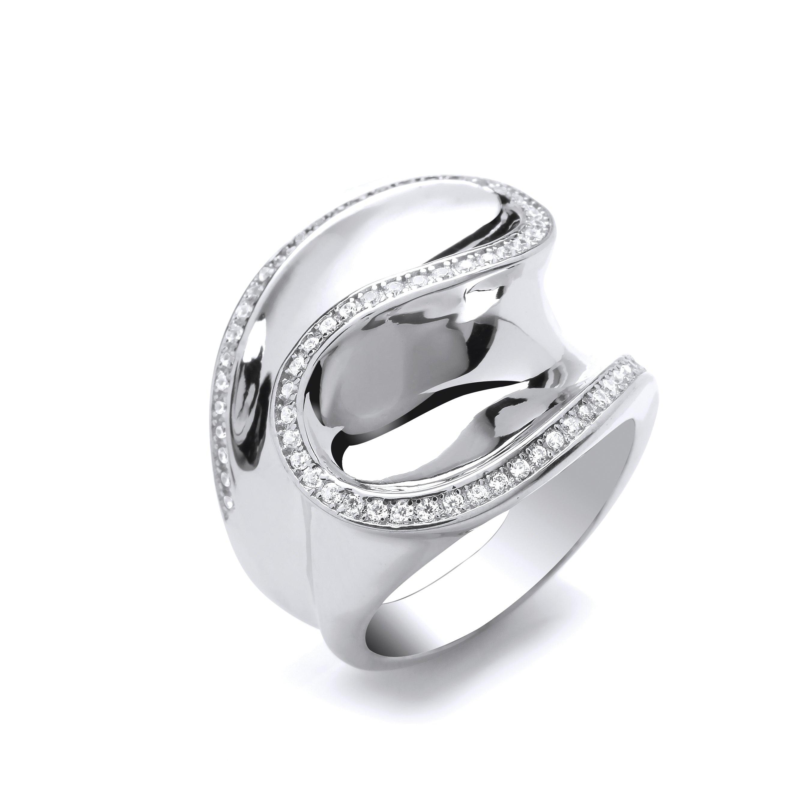 Silver CZ Frill Ring