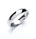 Silver 4mm Court Shape Plain Band