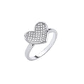 Silver CZ Heart Ring