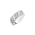 Silver Baguette & Round CZs Half ET Ring